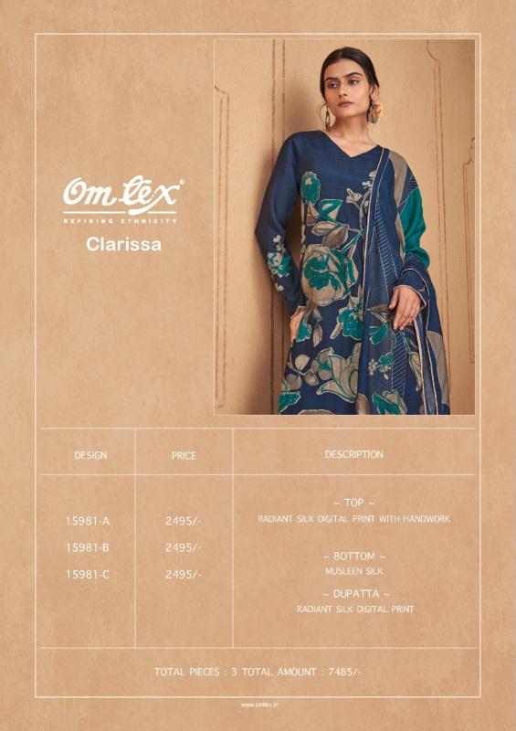 Omtex clarissa surat wholesale market dress materials